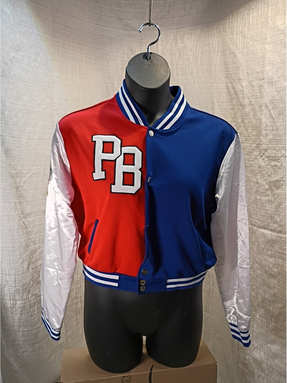 Varsity Jacket Woman PB Logo Front Hand Money On Sleeve Size XXL